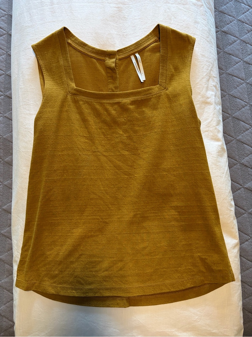 Women’s Sleeveless Square-Neck Top - Mustard Yellow